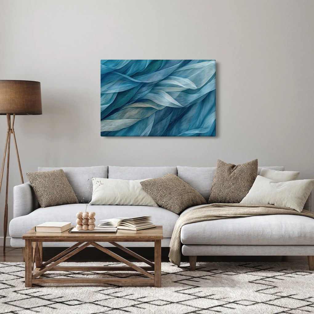 Obraz - Modrobiele vlnky (90x60 cm)