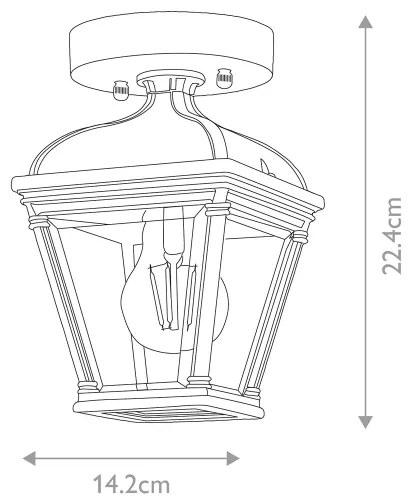 Elstead BAYVIEW-PORCH-BK - Vonkajšie stropné svietidlo BAYVIEW 1xE27/60W/230V IP44