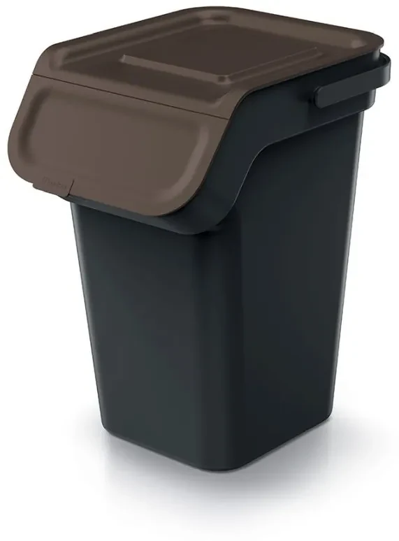 Odpadkový kôš KADDI Q SET recyklovane čierny s filtrom, objem 4 x 25l