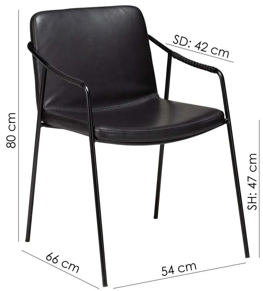 Čierna jedálenská stolička z imitácie kože DAN-FORM Denmark Boto
