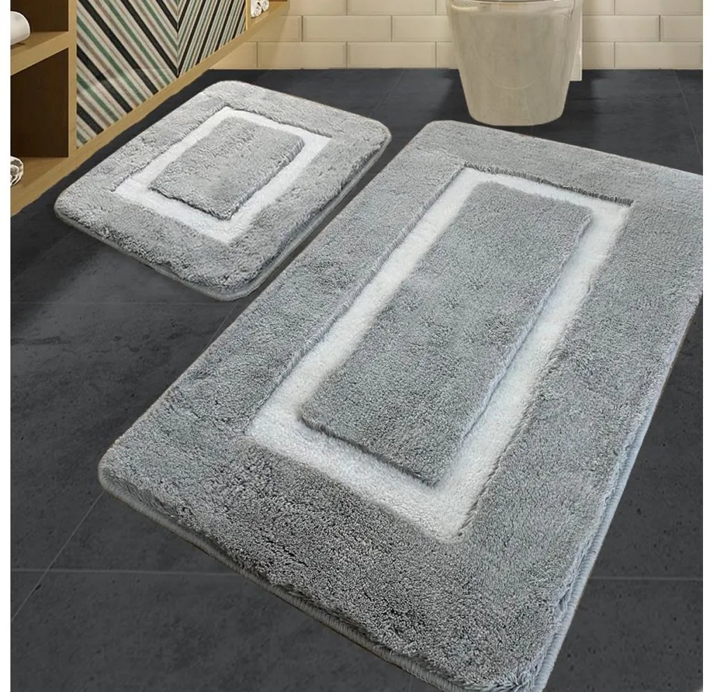Asir SADA 2x Kúpeľňová predložka 60/100 cm šedá 359CHL5389