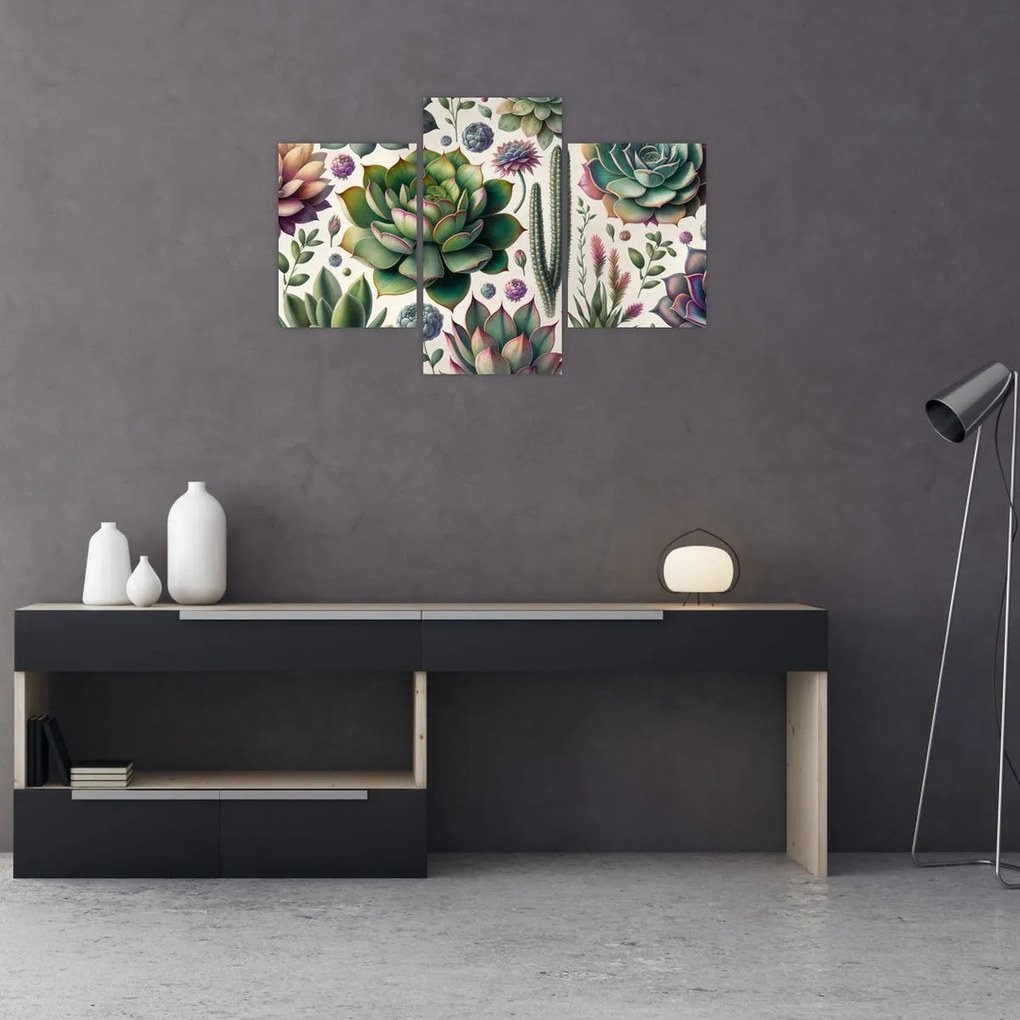 Obraz - Sukulenty (90x60 cm)