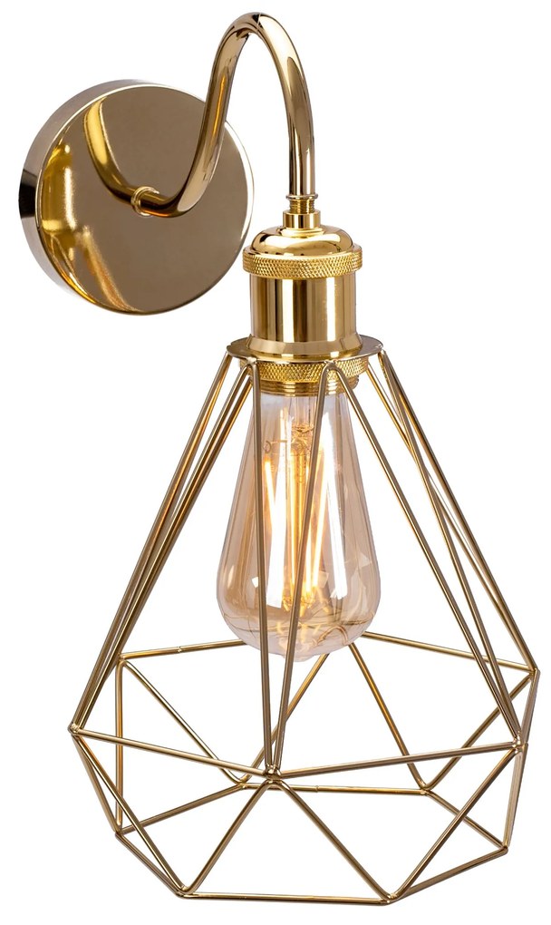 Toolight Toolight, nástenná lampa Loft 1xE27 392229, zlatá, OSW-09681