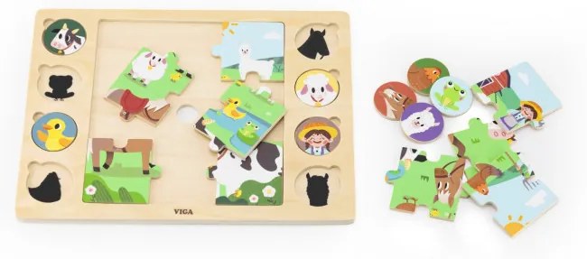 Puzzle na podložke Viga 44741 farma