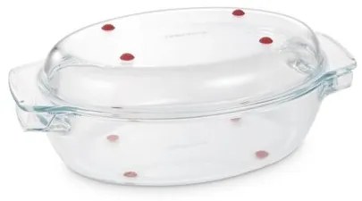 Tescoma Oválny pekáč s poklopom GrandCHEF 35 x 21 cm, sklenený