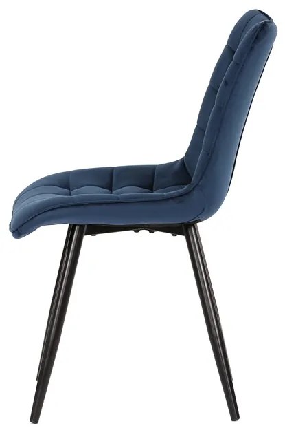 Autronic BONTEC Jedálenská stolička, modrá, zamatová látka, CT-384 BLUE4 Farba: Modrá