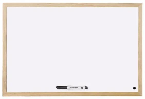 Toptabule.sk MTDR6040 Biela magnetická tabuľa v drevenom ráme 90x60cm