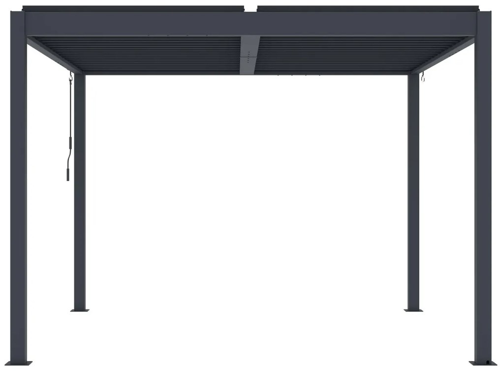 Hliníková bioklimatická pergola s lamelami BestBerg BBP-9G / 3 x 3 m / sivá