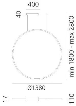 Artemide 1994230APP - LED Stm. luster na lanku DISCOVERY LED/84W/230V čierna