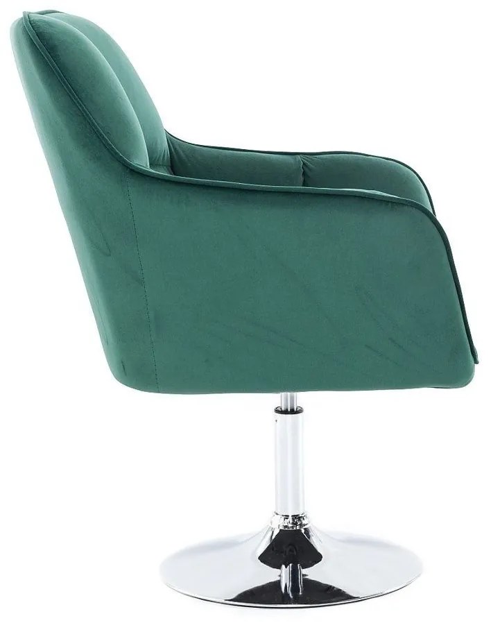 LuxuryForm DESIGN Kreslo AMALFI VELUR na striebornom tanieri - zelené