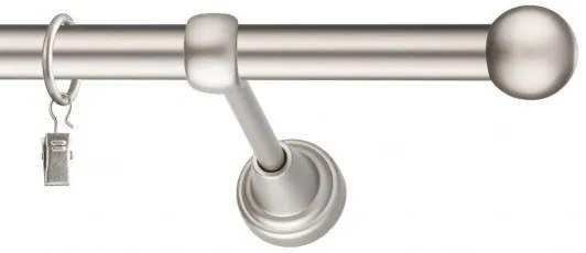 Dekorstudio Chrómová matná jednoradová garniža GUĽA 19mm Dĺžka: 120cm, Typ uchytenia: Držiak modern, Typ príslušenstva: Bez príslušenstva