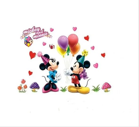 Veselá Stena Samolepka Mickey Mouse a Minnie Veľkosť: 75 x 120 cm