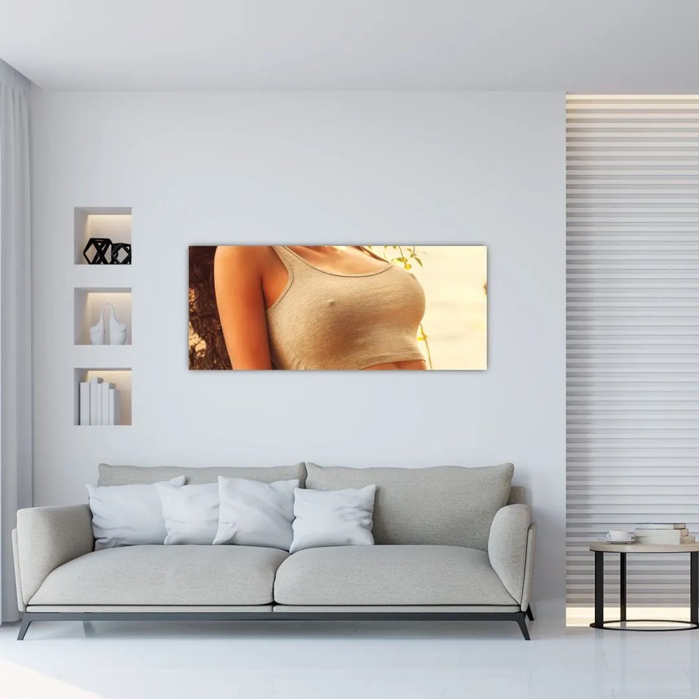 Obraz - Žena pri strome (120x50 cm)