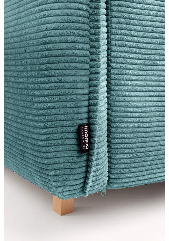 Tyrkysovomodrá menčestrová rozkladacia rohová pohovka (pravý roh/do tvaru "U") Tori – Bonami Selection