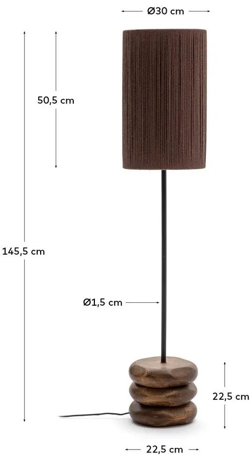 Stolová lampa v tmavoprírodnej farbe z masívu akácie (výška 147 cm) Kor – Kave Home