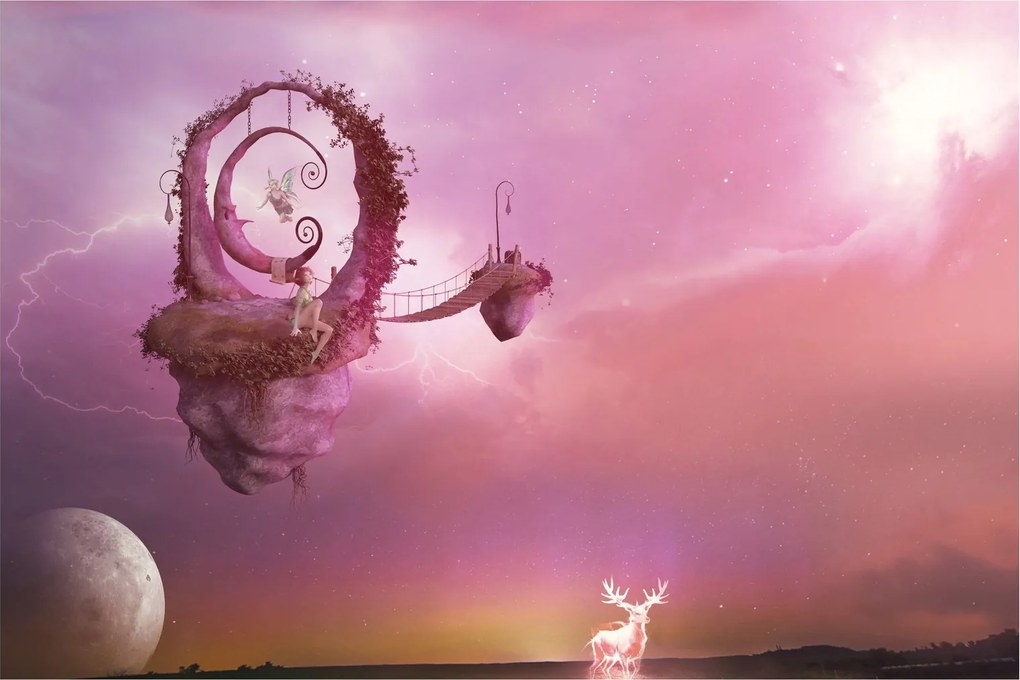 Obraz - Víla na plávajúcom ostrove (90x60 cm)