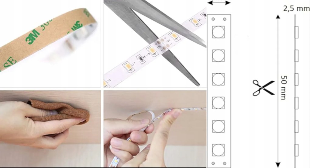 LED pásik 2835 300 IP20 5m - studena biela