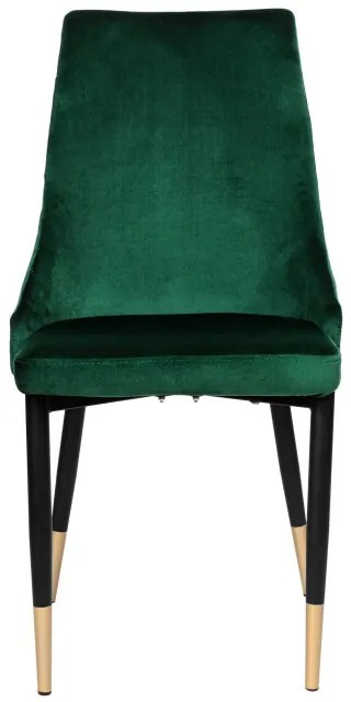 Jedálenská stolička VERMONT zamatová, tmavozelená
