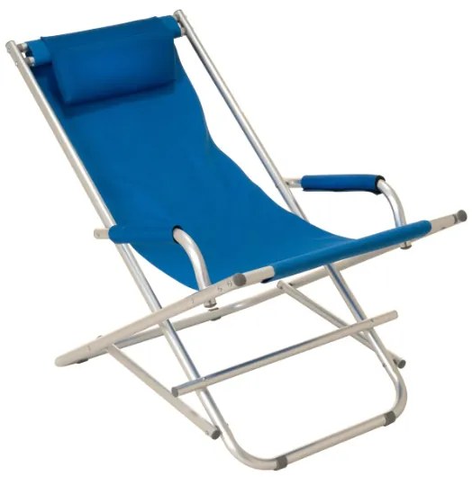 Skladacia stolička, hliníková, modrá