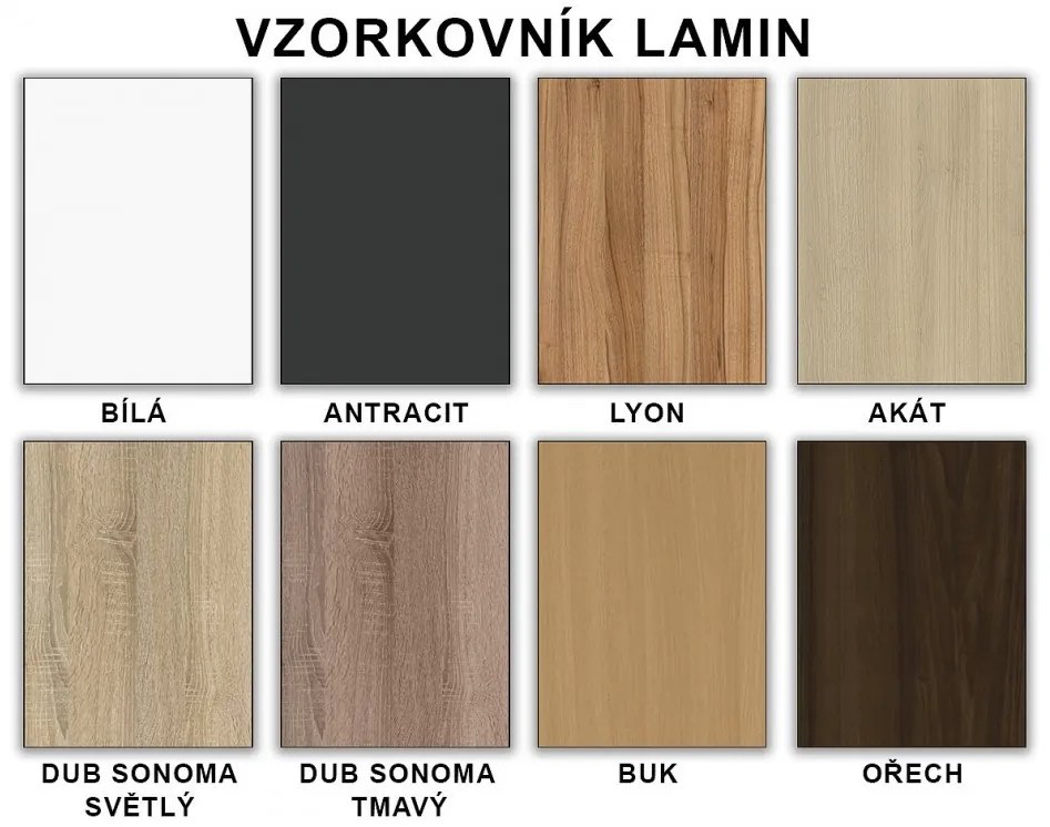 Nabytekmorava Sklápacia posteľ VS 3054 P - 200x90 cm farba lamina: agát/biele dvere