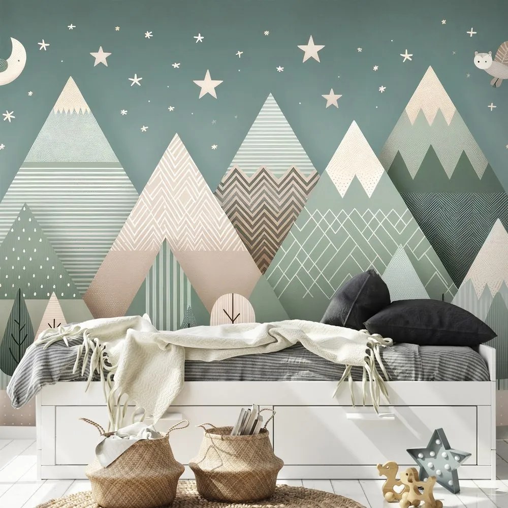 Tapeta detská horská krajina s medveďom