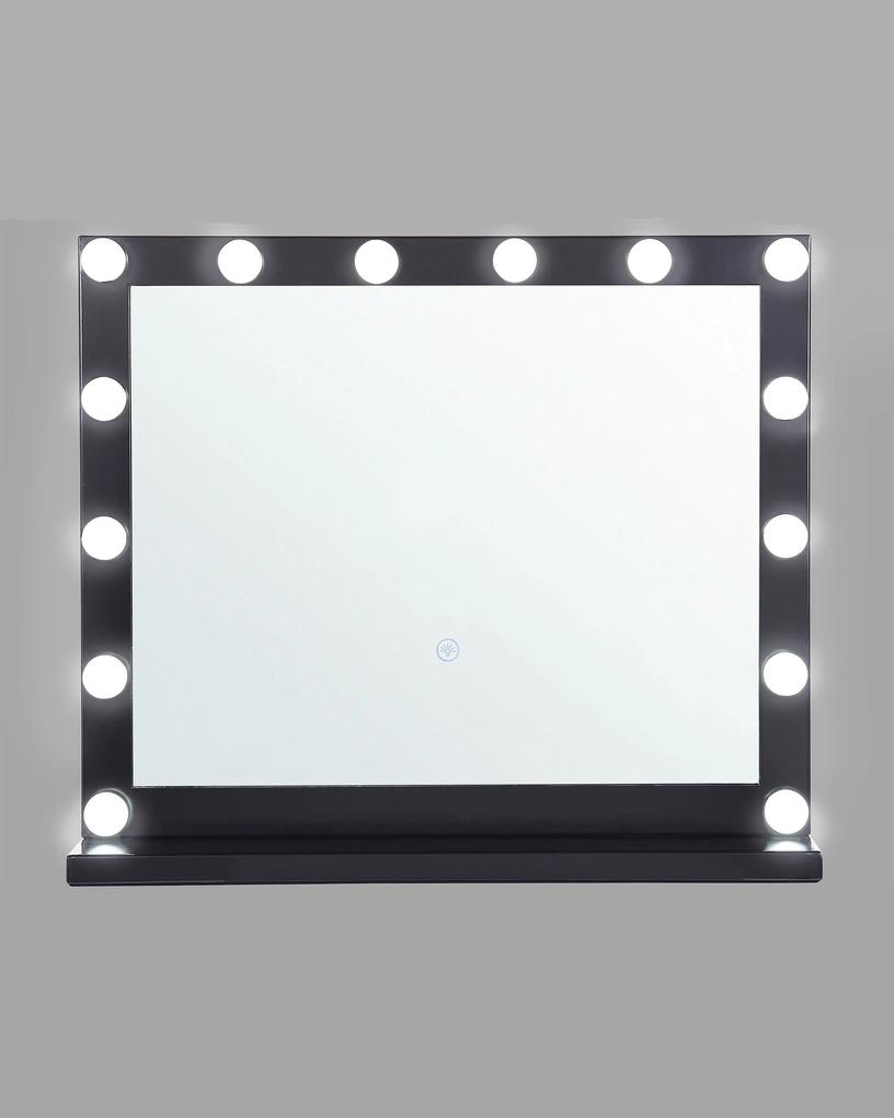 LED zrkadlo na stôl 50 x 60 cm čierne BEAUVOIR Beliani