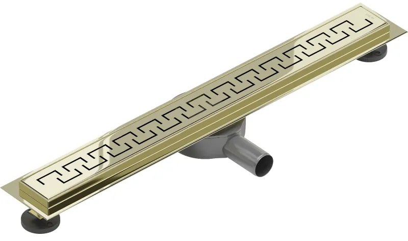 Mexen Flat 360°, nerezový sprchový žľab vzor M15 60 cm, zlatá lesklá, 1524060-40