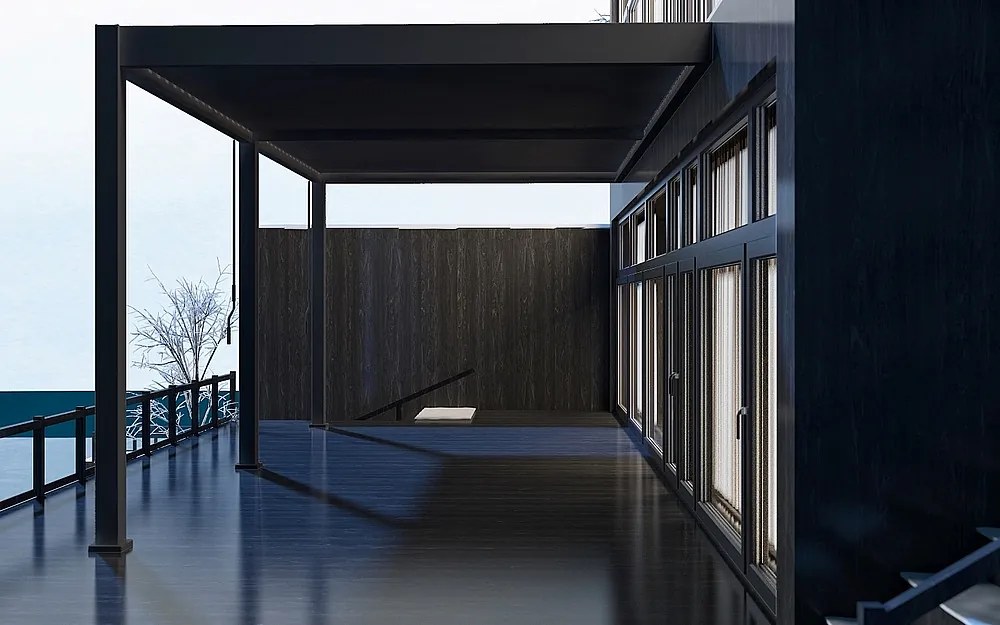 Záhradná hliníková pergola do steny 6x3 m (antracit)