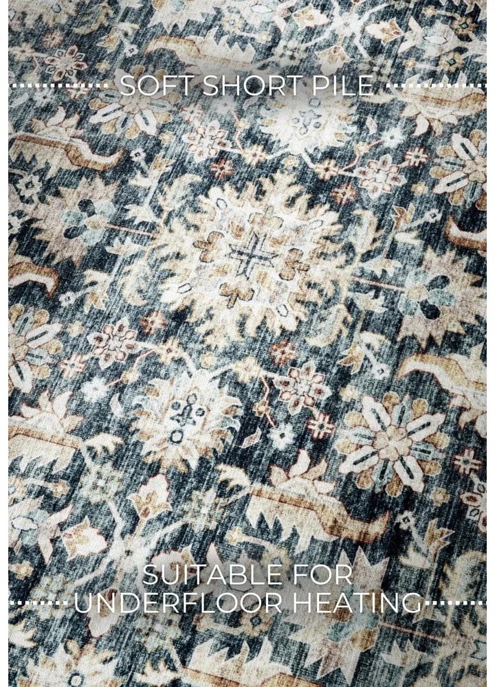 Modrý koberec 80x150 cm Saveh Blue Cream – Elle Decoration