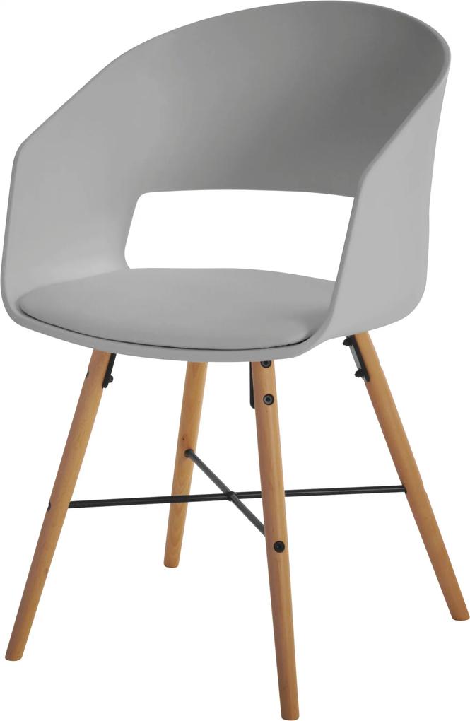 Bighome - Jedálenská stolička s opierkami LUNA, sivá