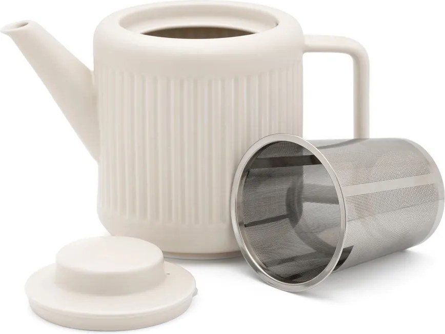 Biela porcelánová kanvica na čaj so sitkom 1,2 l Skagen – Bredemeijer