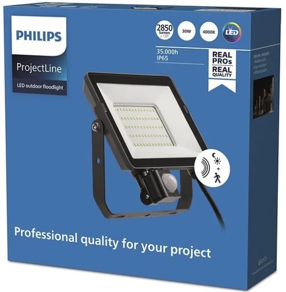 Philips - LED Vonkajší reflektor so senzorom PROJECTLINE LED/30W/230V IP65 4000K