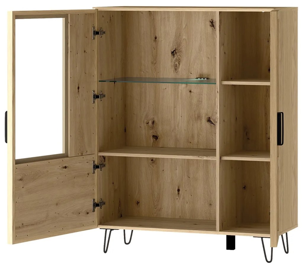 Vitrína Limbo 15 95 cm z masivu s LED osvětlením dub Artisan