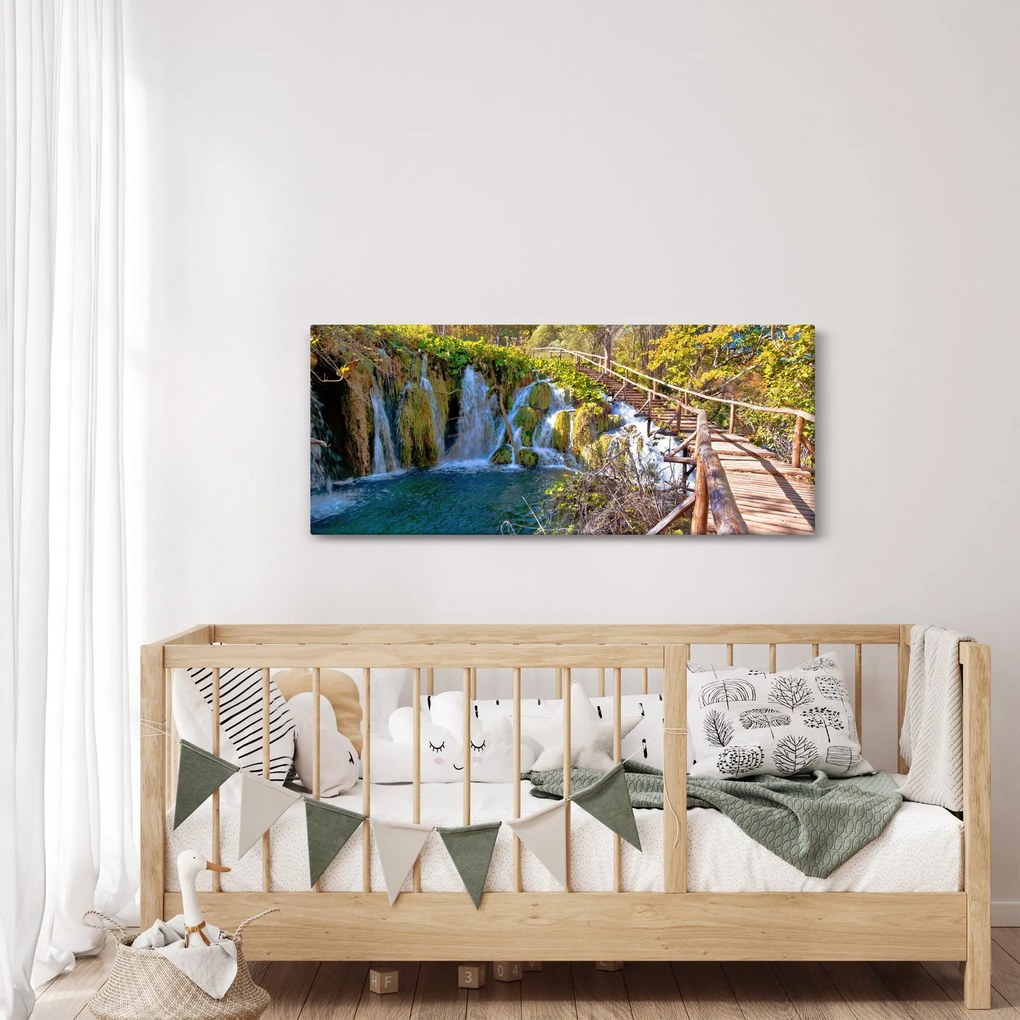 Obraz - Vstup na vodopády (120x50 cm)