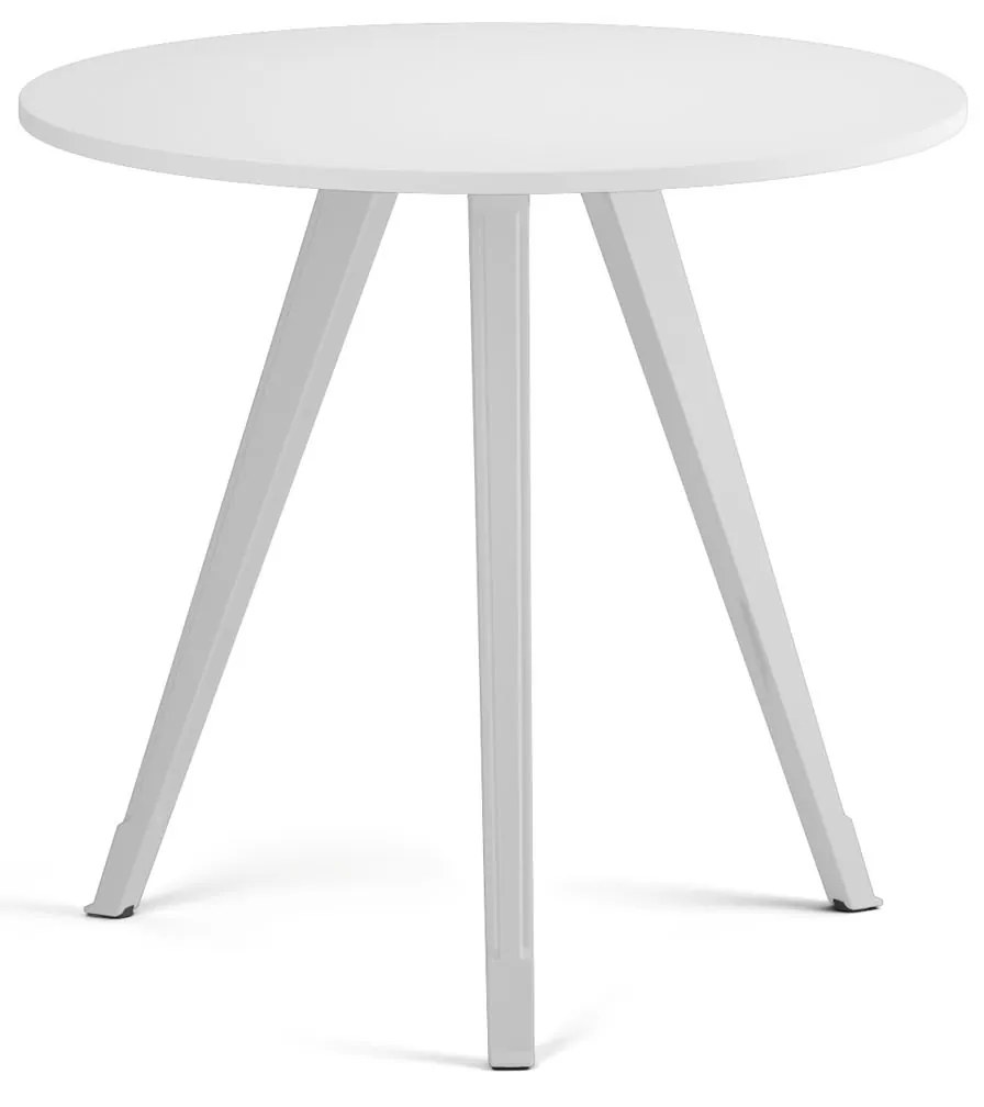 Konferenčný stôl PRIMO ZEN, priemer 80 cm, biela podnož, biela