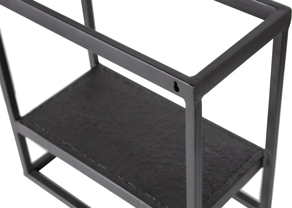 Kovová polica CASTO 40x40 cm, čierna