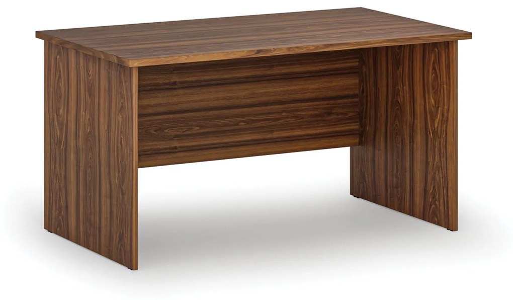 Kancelársky písací stôl rovný PRIMO WOOD, 1400 x 800 mm, orech