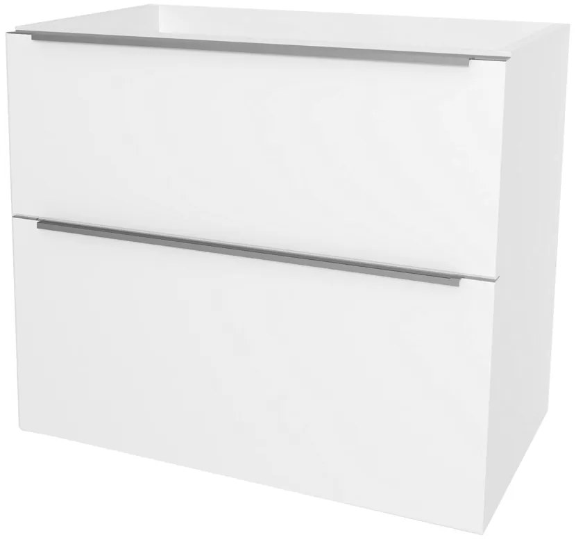 Mereo, Mereo Mailo, kúpeľňová skrinka 81 cm, chróm madlo, Multidecor, Biela vysoký lesk perlička, MER-CN591SBIEL