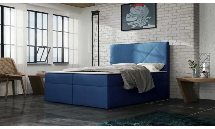 Minimalistická posteľ OLEXA 140x200, modrá