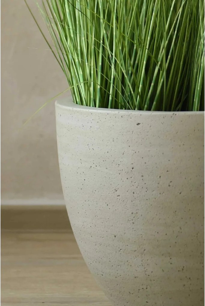 Kónický kvetináč VIRINGO, sklolaminát, výška 36 cm, béžový