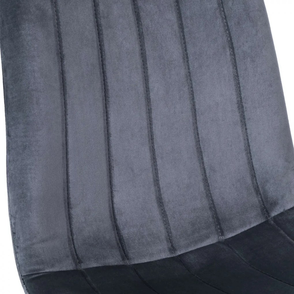 Čalúnená jedálenská stolička FRESNO zamatová sivá