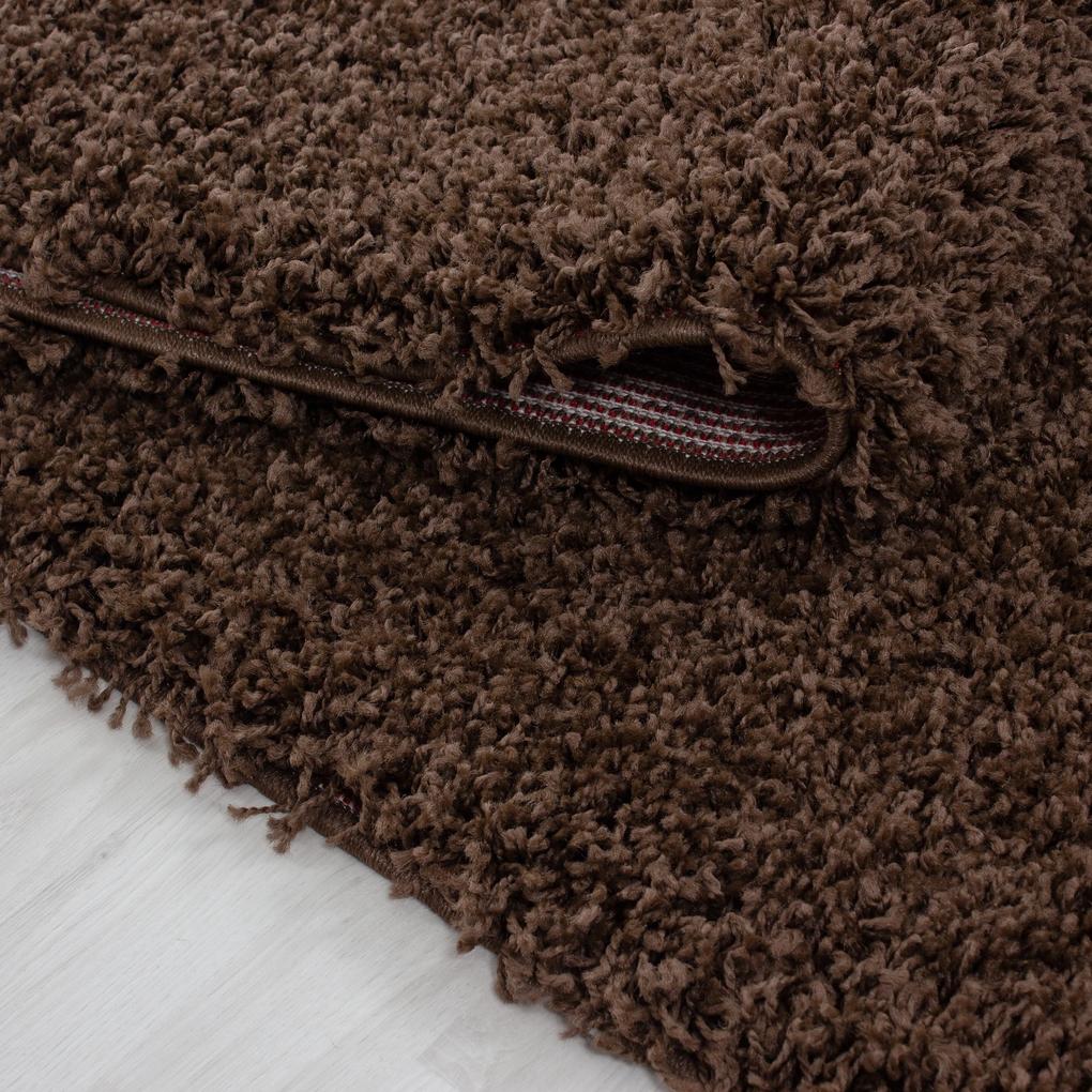 Ayyildiz koberce Kusový koberec Life Shaggy 1500 brown kruh - 160x160 (priemer) kruh cm