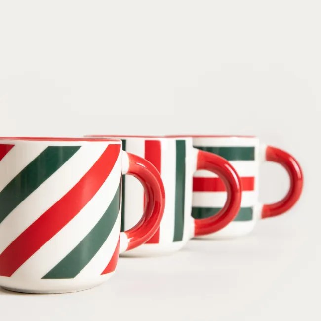 Sada troch hrnčekov AUREVIA pruhovné 761232 100 ml