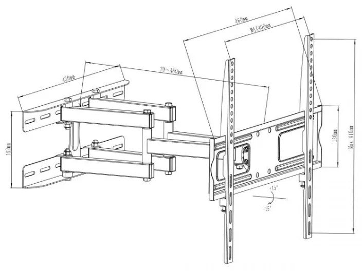 Pohyblivý univerzálny držiak Haltimo Q217, pre TV 26" - 55", nosnosť 40 kg