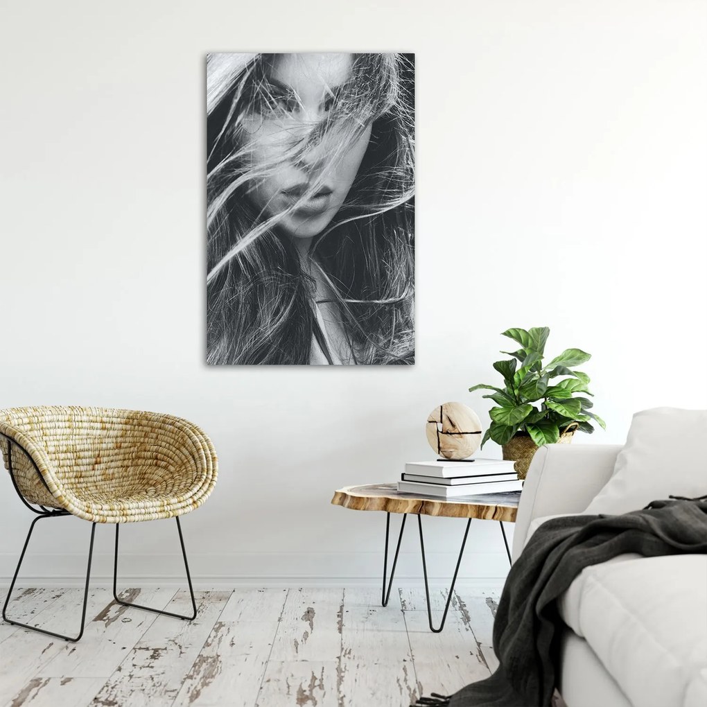 Gario Plagát Portrét ženy so splývavými vlasmi Farba rámu: Bez rámu, Rozmery: 20 x 30 cm