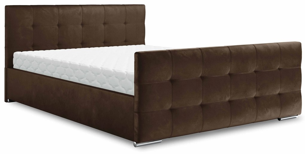 Manželská posteľ 160 cm Billie (hnedá) (s roštom a úložným priestorom). Vlastná spoľahlivá doprava až k Vám domov. 1046830