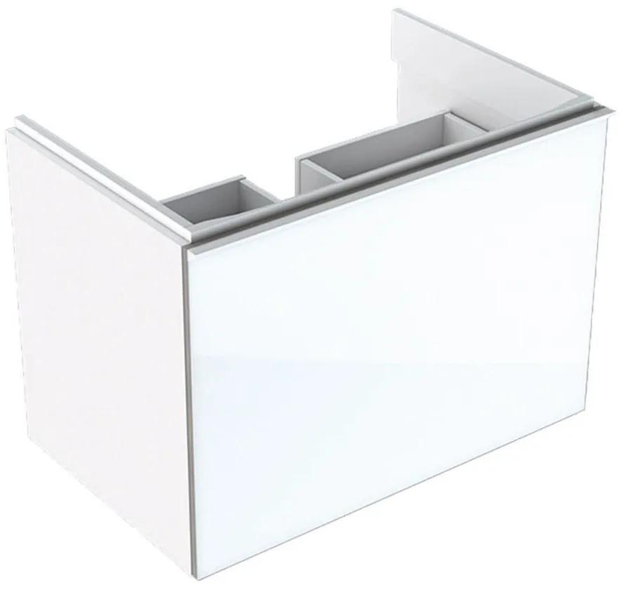 GEBERIT Acanto závesná skrinka pod umývadlo, 1 dvierka, 740 x 475 x 535 mm, lesklá biela, 500.611.01.2