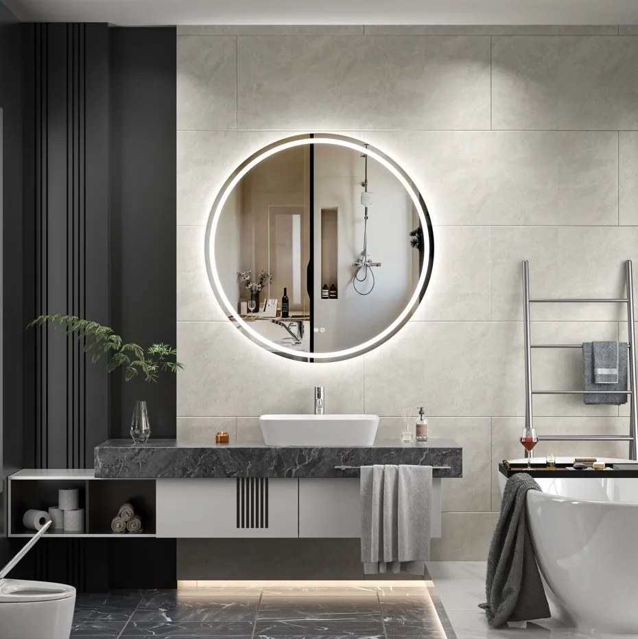 Erga Carla, okrúhle LED zrkadlo 120cm, 2760 lm, 3 farby svetla, ERG-V01-208-1212