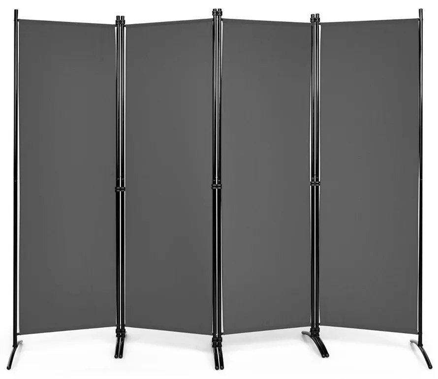 4-panelový paraván 173 cm šedý