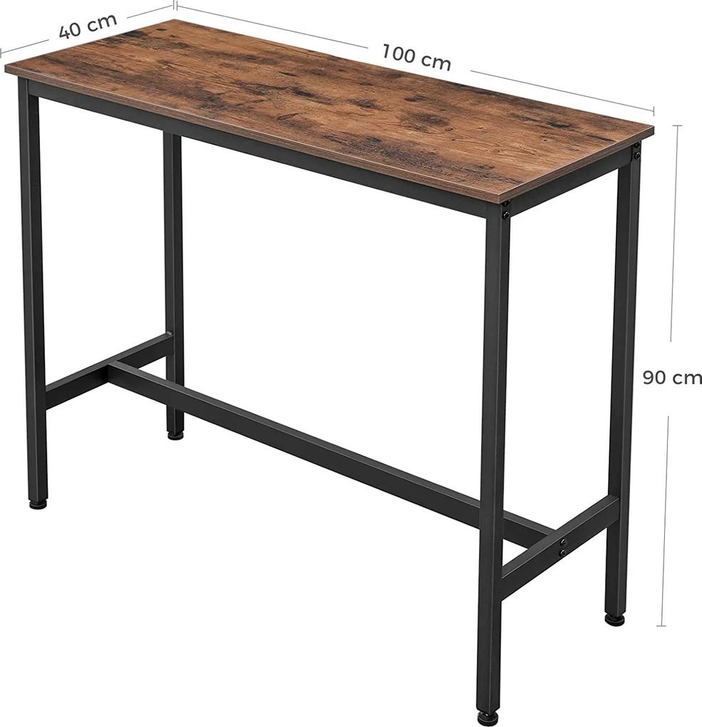 VASAGLE Barový stôl industriálny 100 x 90 x 40 cm